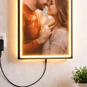 Personalized LED Photo Frame with Custom Picture – Vertical Light Portrait Poster for Gift & Home Decor